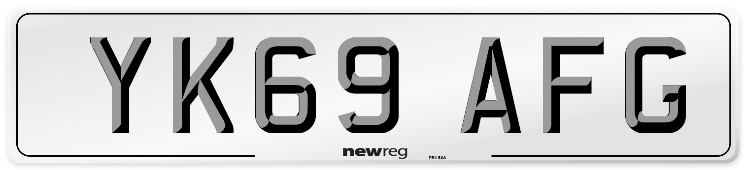 YK69 AFG Front Number Plate