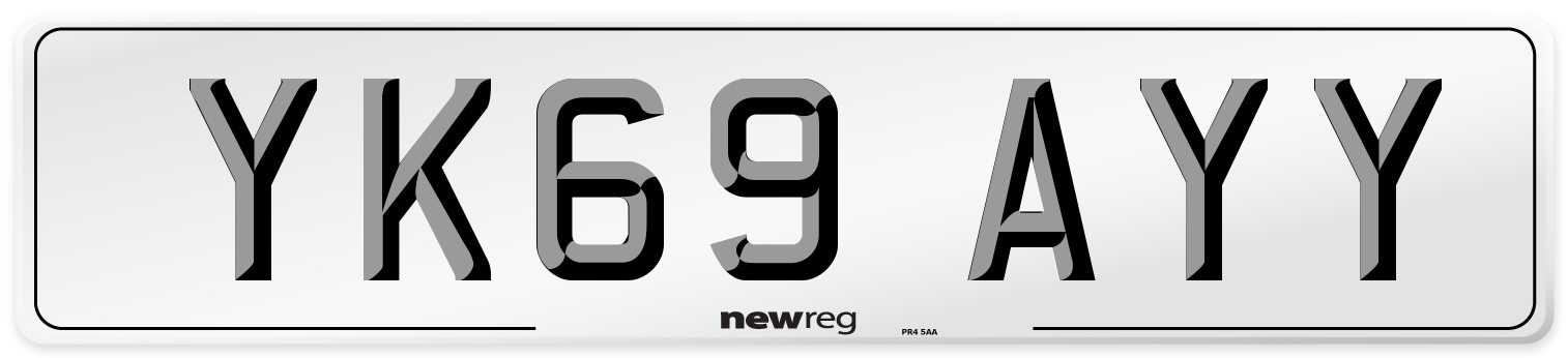 YK69 AYY Front Number Plate
