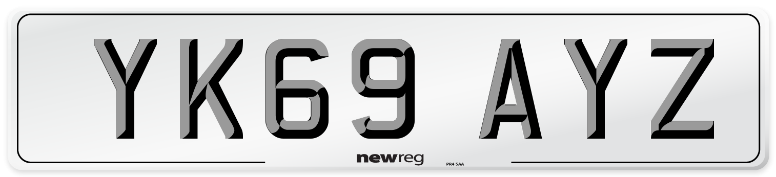 YK69 AYZ Front Number Plate