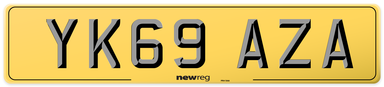 YK69 AZA Rear Number Plate