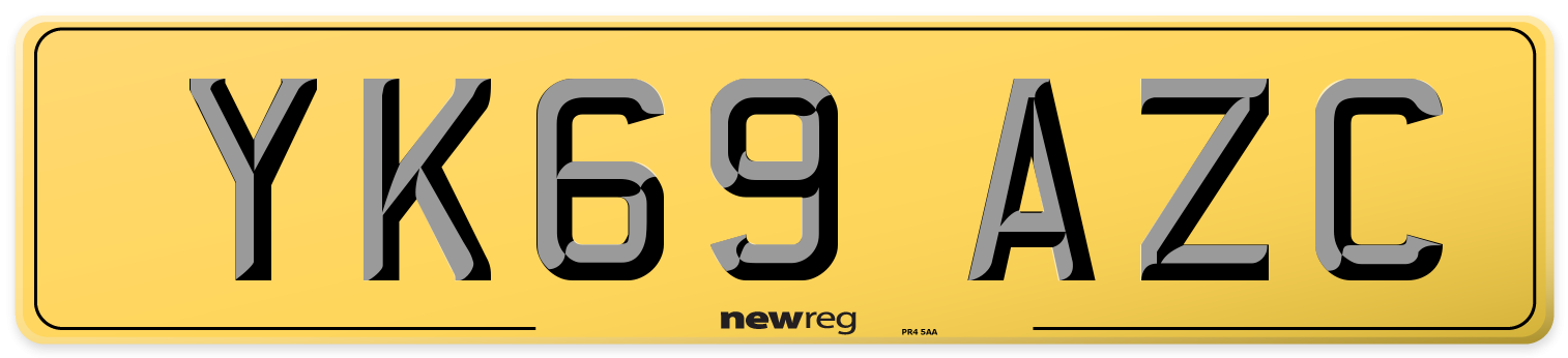 YK69 AZC Rear Number Plate