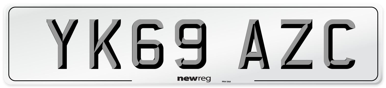 YK69 AZC Front Number Plate