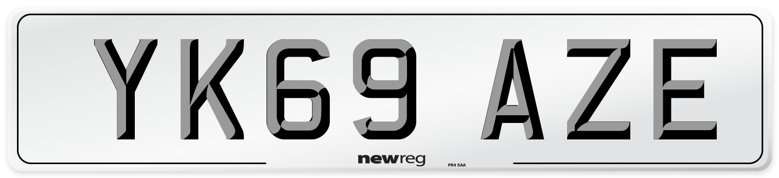 YK69 AZE Front Number Plate