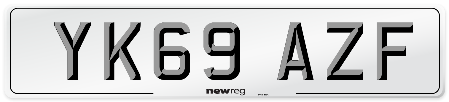 YK69 AZF Front Number Plate