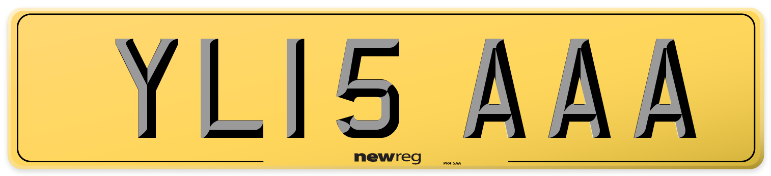YL15 AAA Rear Number Plate