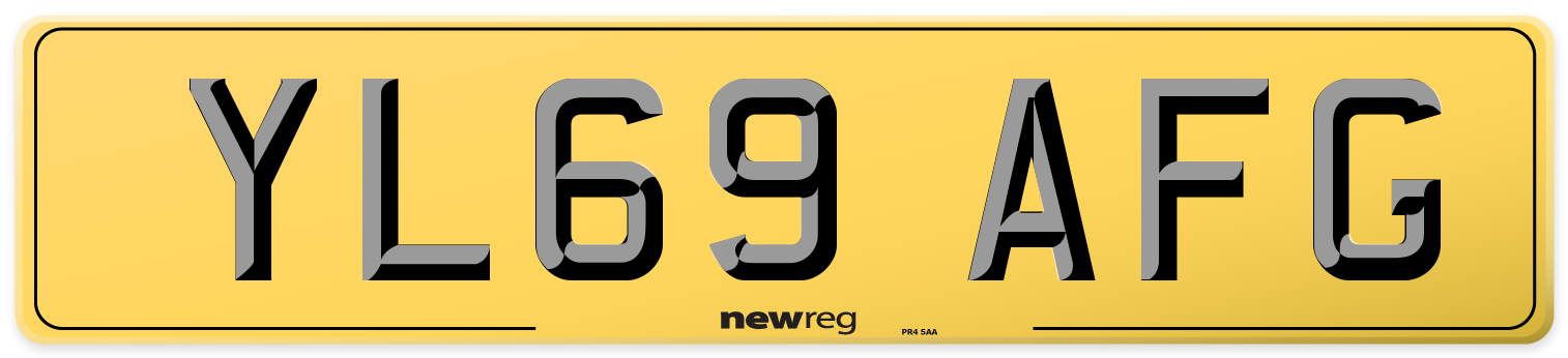 YL69 AFG Rear Number Plate