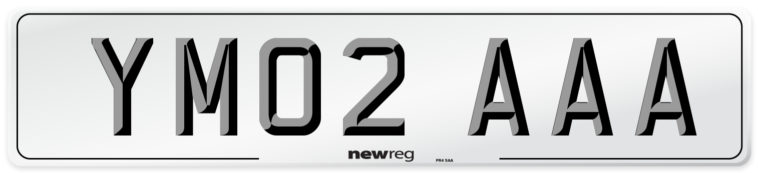 YM02 AAA Front Number Plate
