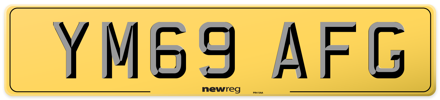 YM69 AFG Rear Number Plate