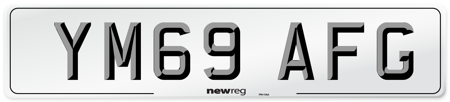 YM69 AFG Front Number Plate