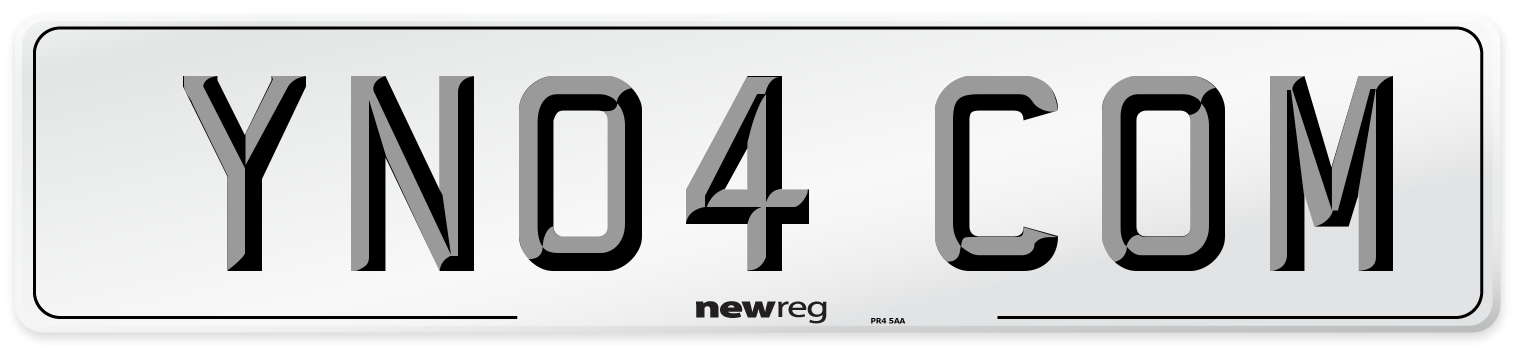 YN04 COM Front Number Plate