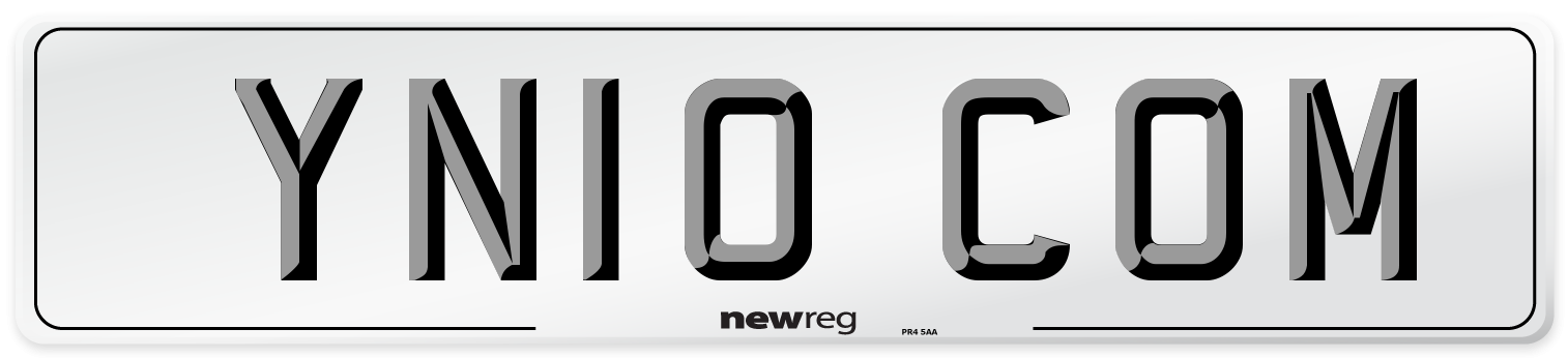 YN10 COM Front Number Plate