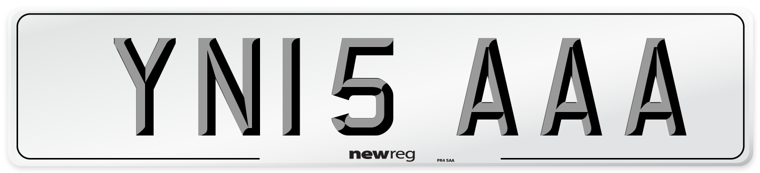 YN15 AAA Front Number Plate