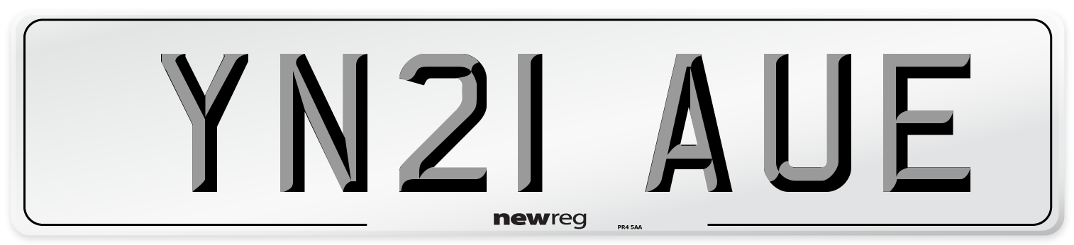 YN21 AUE Front Number Plate