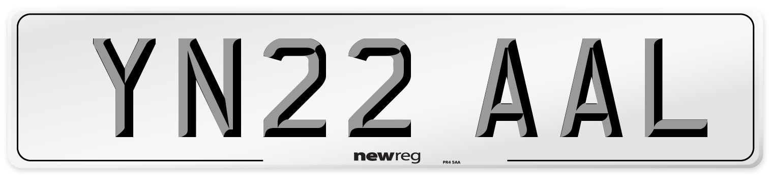 YN22 AAL Front Number Plate