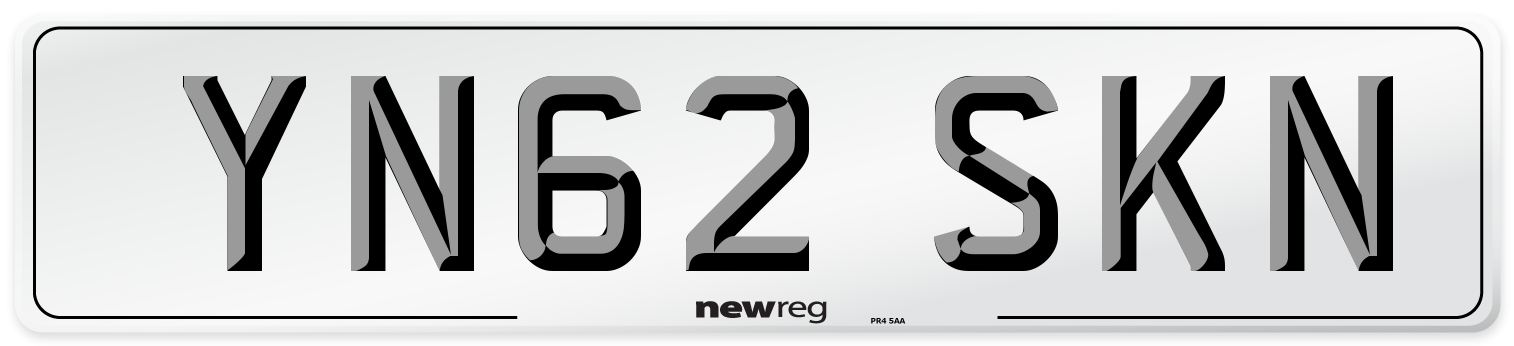 YN62 SKN Front Number Plate