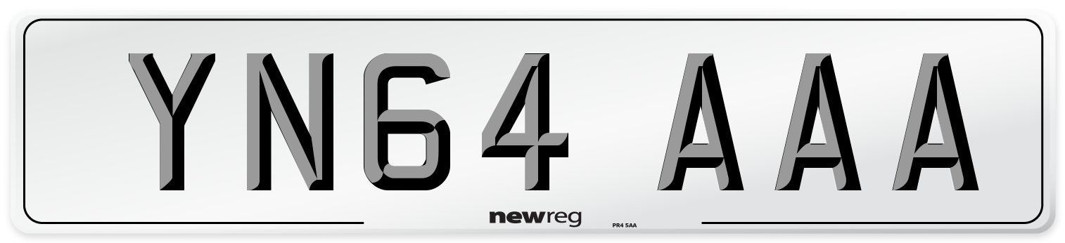 YN64 AAA Front Number Plate