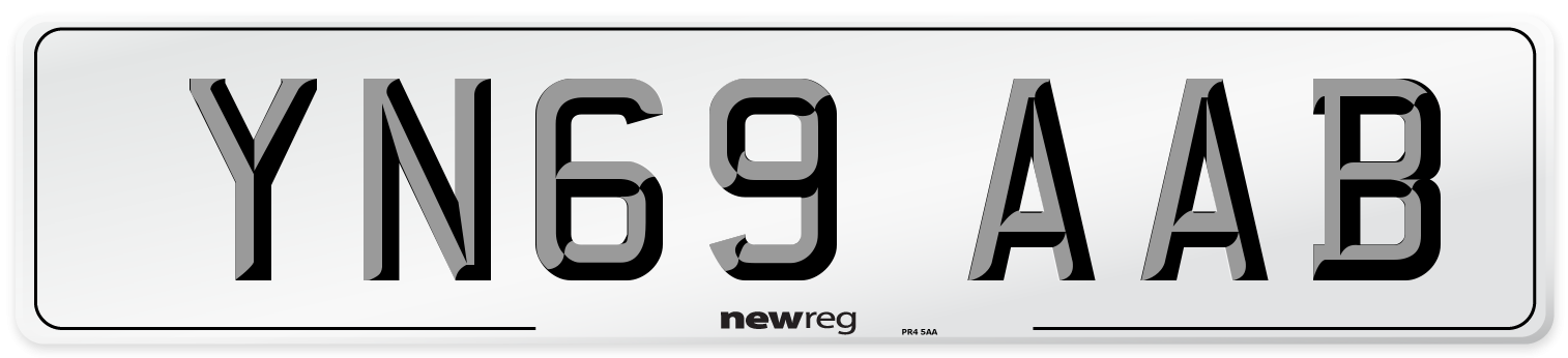 YN69 AAB Front Number Plate