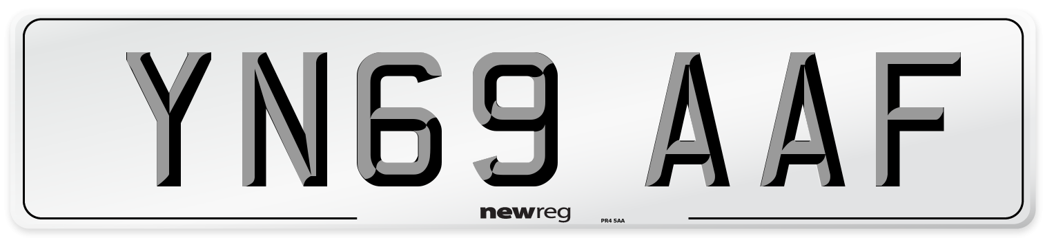 YN69 AAF Front Number Plate