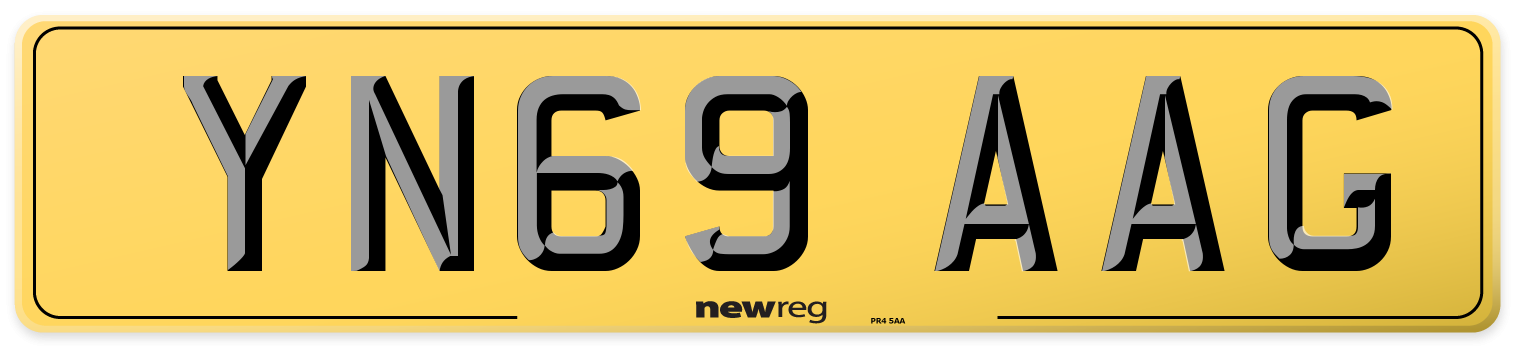 YN69 AAG Rear Number Plate