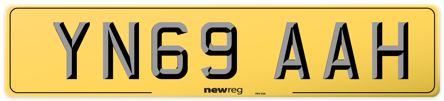 YN69 AAH Rear Number Plate