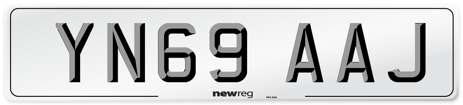 YN69 AAJ Front Number Plate