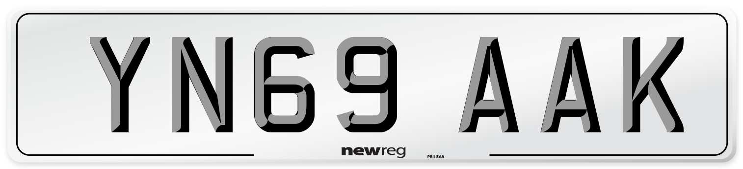 YN69 AAK Front Number Plate