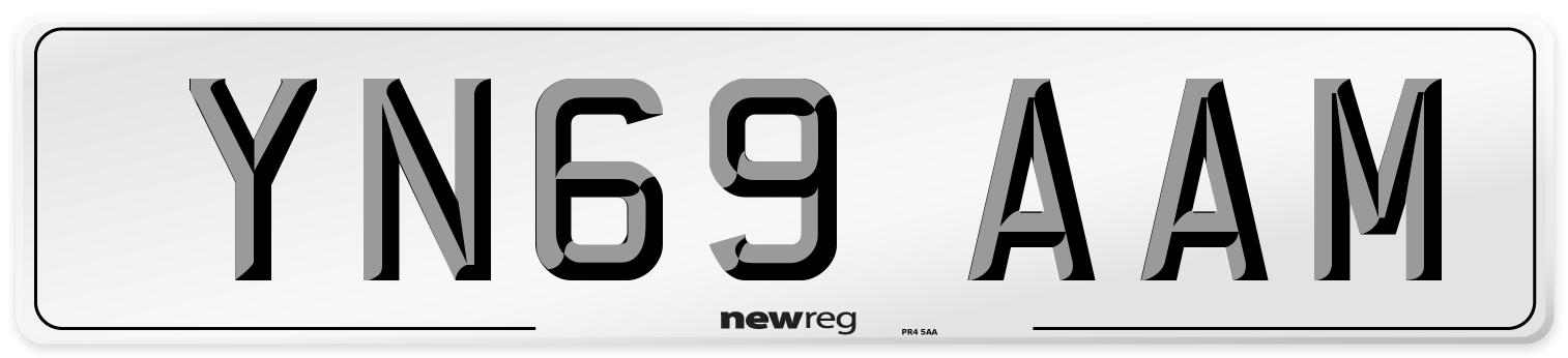 YN69 AAM Front Number Plate