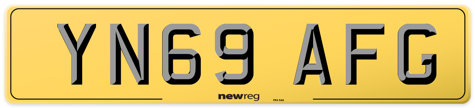 YN69 AFG Rear Number Plate