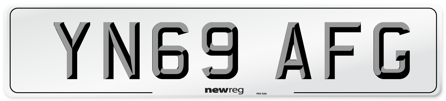YN69 AFG Front Number Plate