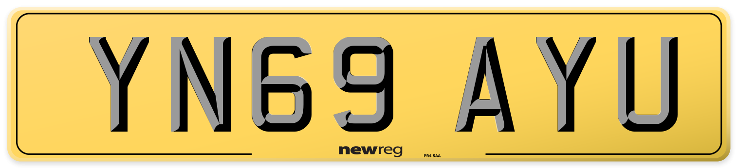 YN69 AYU Rear Number Plate