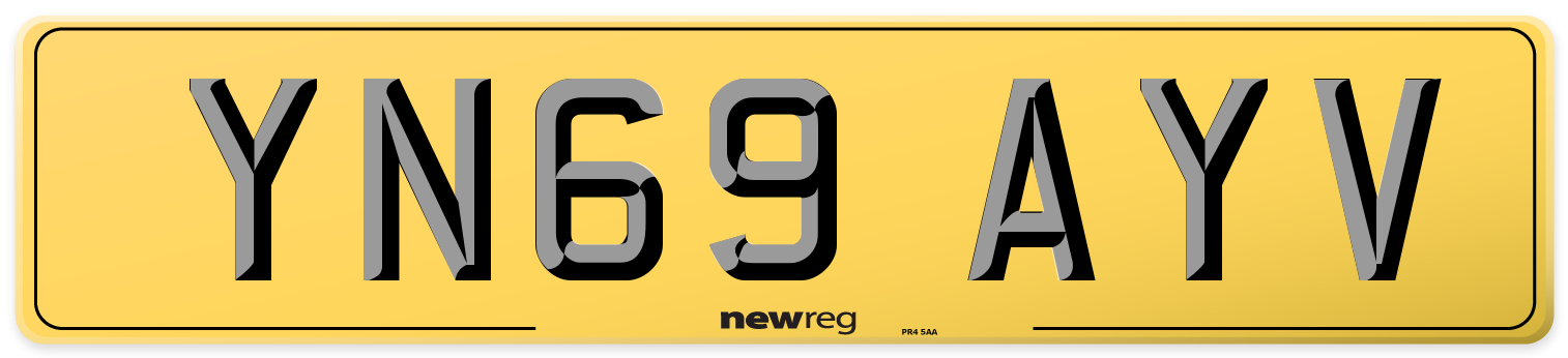 YN69 AYV Rear Number Plate