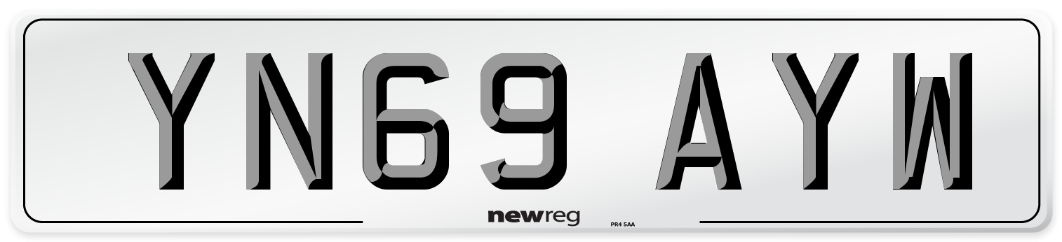 YN69 AYW Front Number Plate