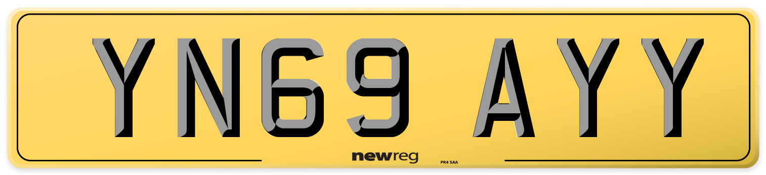 YN69 AYY Rear Number Plate