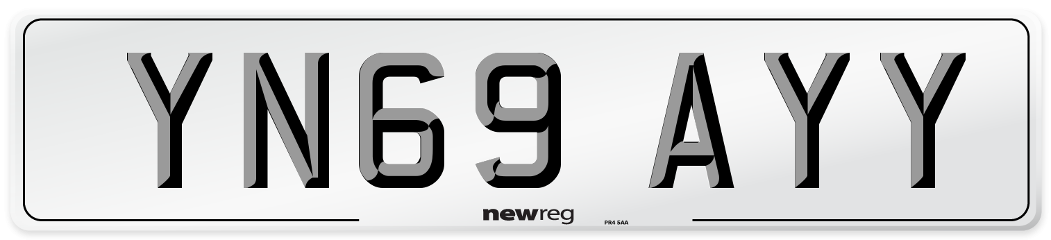 YN69 AYY Front Number Plate