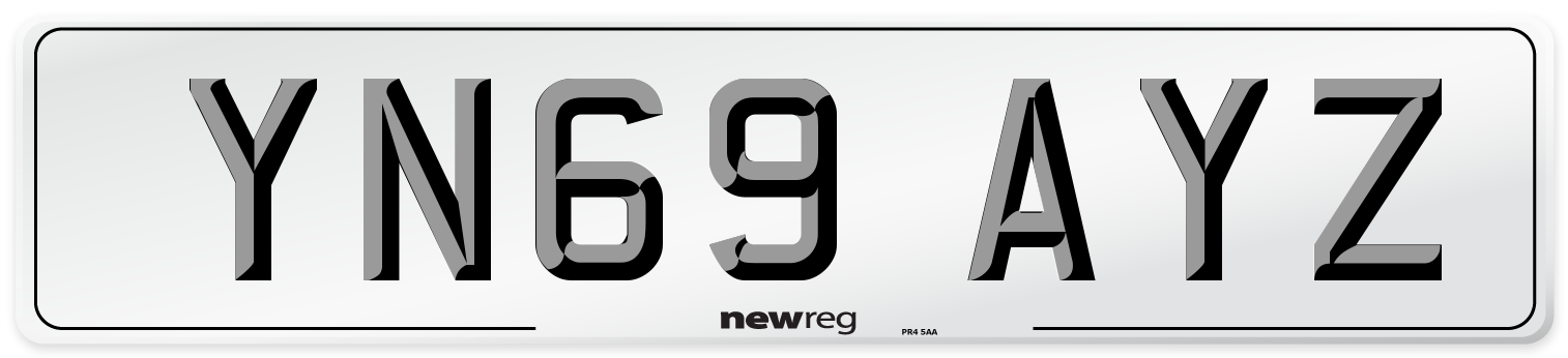 YN69 AYZ Front Number Plate