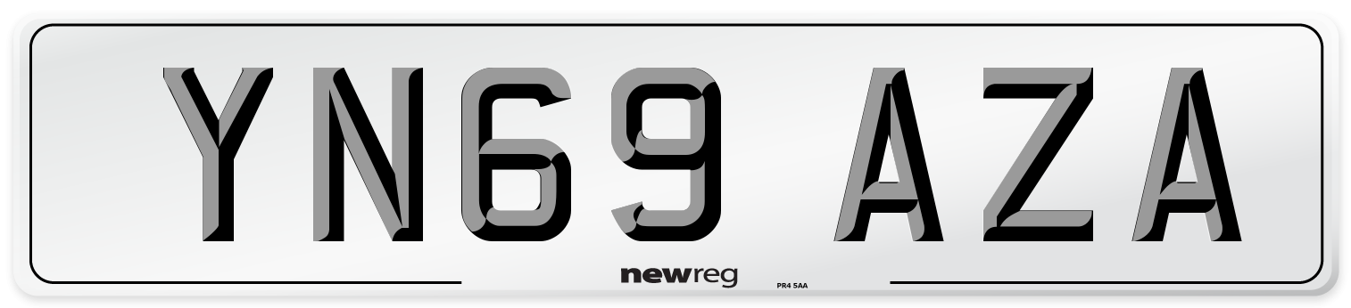 YN69 AZA Front Number Plate