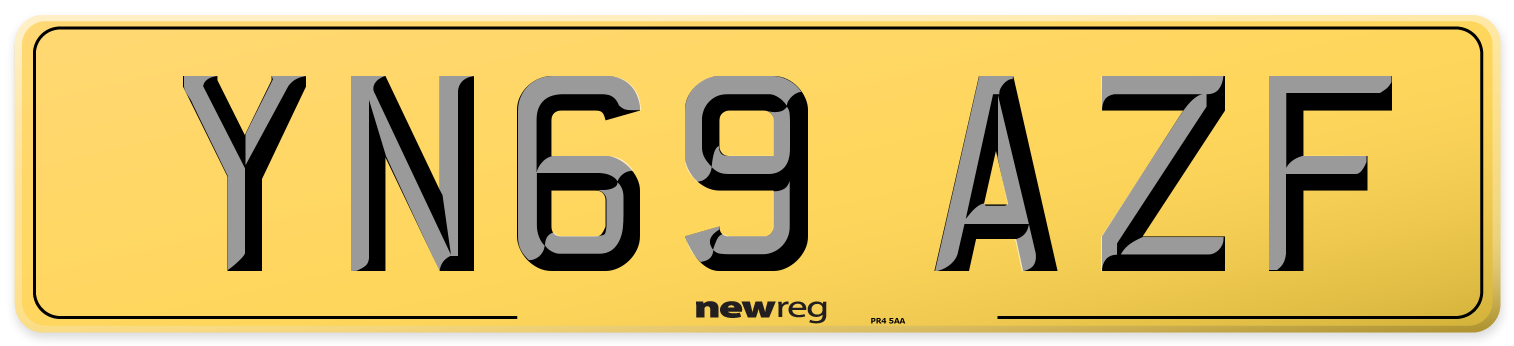 YN69 AZF Rear Number Plate