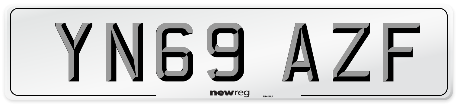 YN69 AZF Front Number Plate