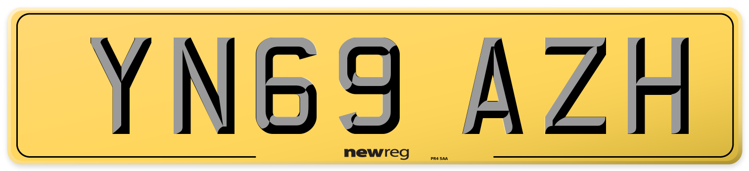 YN69 AZH Rear Number Plate