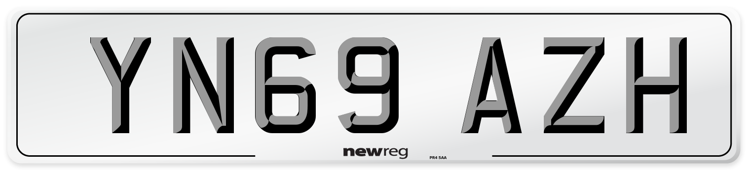 YN69 AZH Front Number Plate