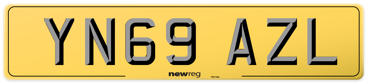YN69 AZL Rear Number Plate