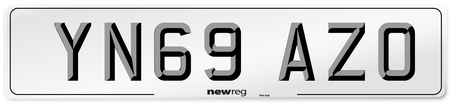 YN69 AZO Front Number Plate