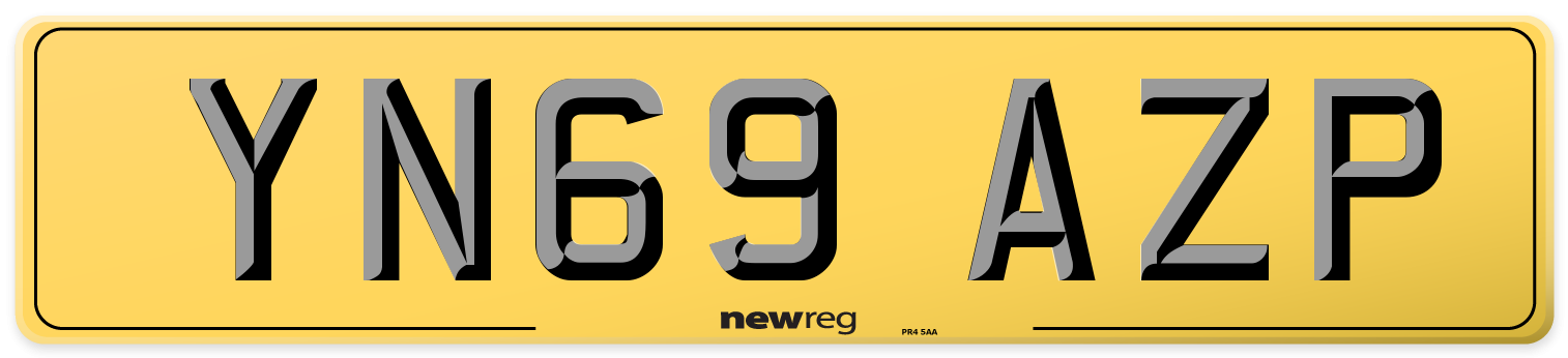 YN69 AZP Rear Number Plate