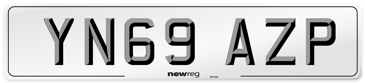 YN69 AZP Front Number Plate