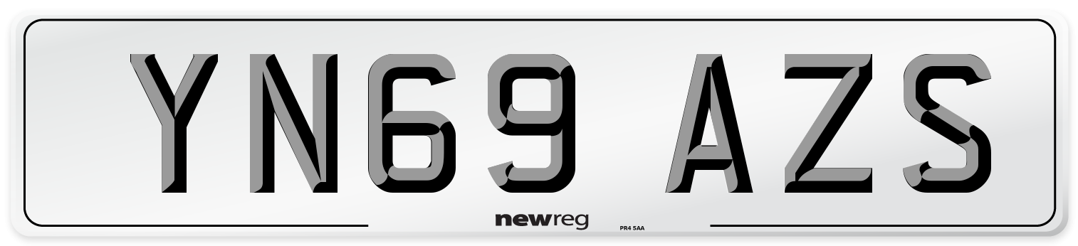 YN69 AZS Front Number Plate