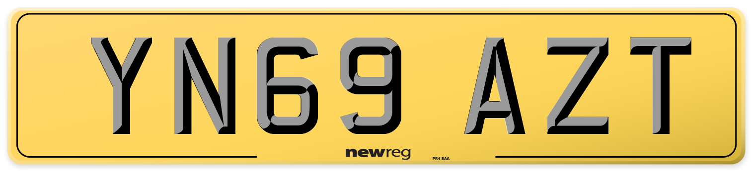 YN69 AZT Rear Number Plate