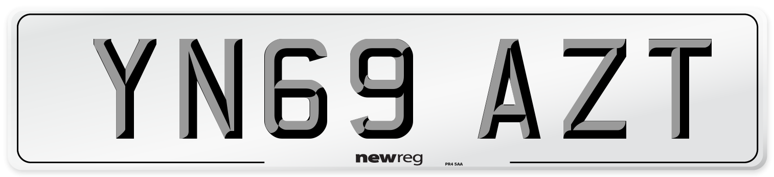 YN69 AZT Front Number Plate