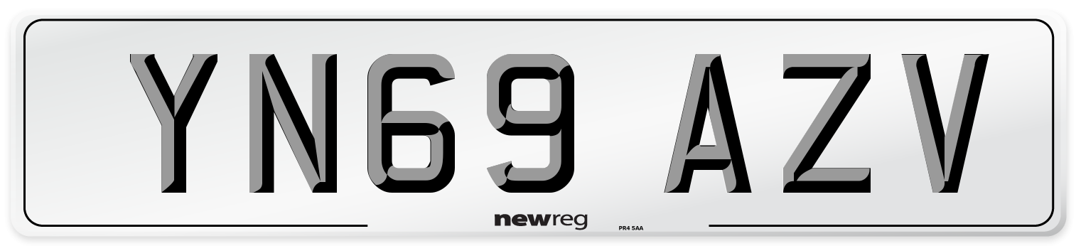 YN69 AZV Front Number Plate