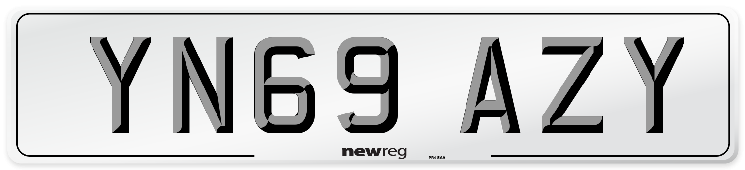 YN69 AZY Front Number Plate
