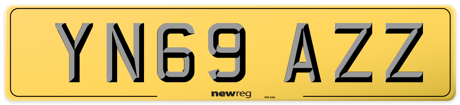 YN69 AZZ Rear Number Plate